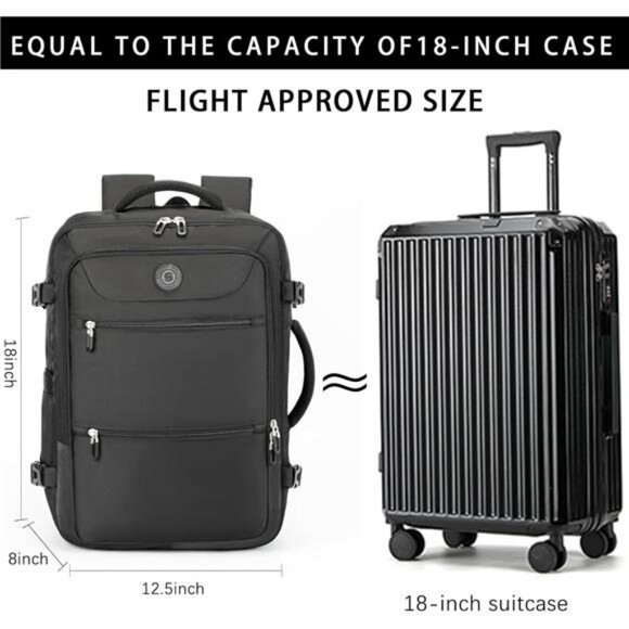 Extra large travel laptop backpack flight approved carry on bag for men women bl - Picture 4 of 8